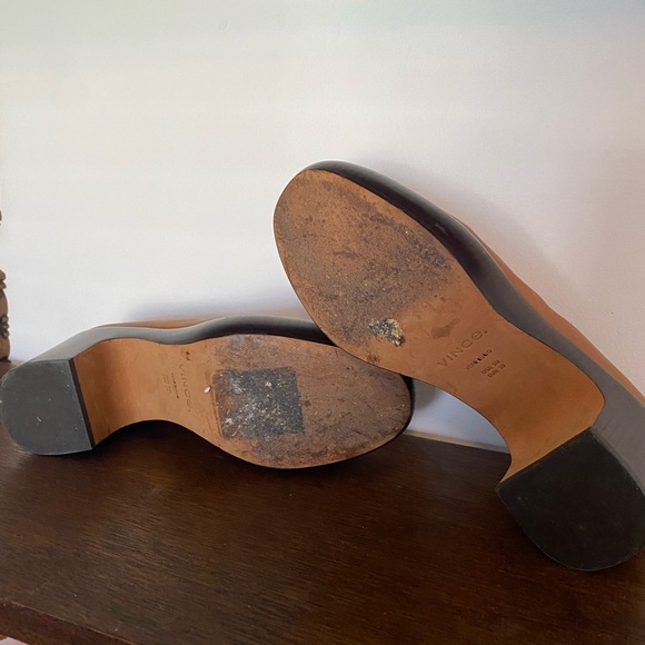 Vince Narissa Womens Leather Block Heel Clogs, Tan, EU 39 US 9 - Picture 5 of 5